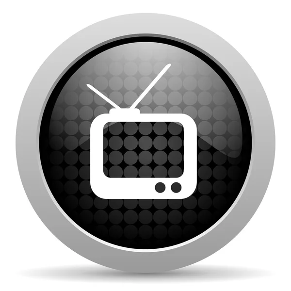 TV-svart cirkel web blanka ikonen — Stockfoto