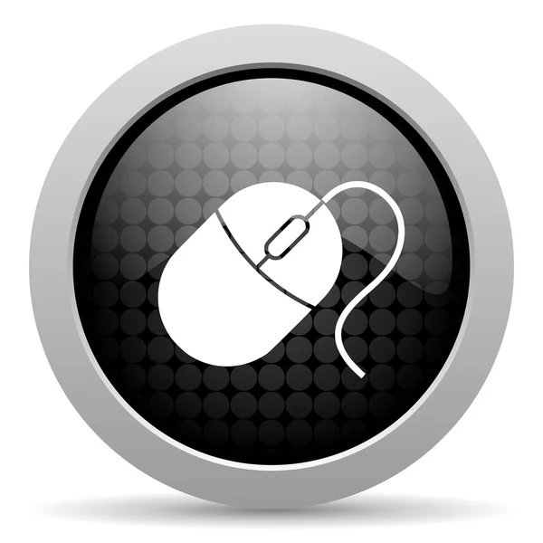 Mouse black circle web glossy icon — Stock Photo, Image