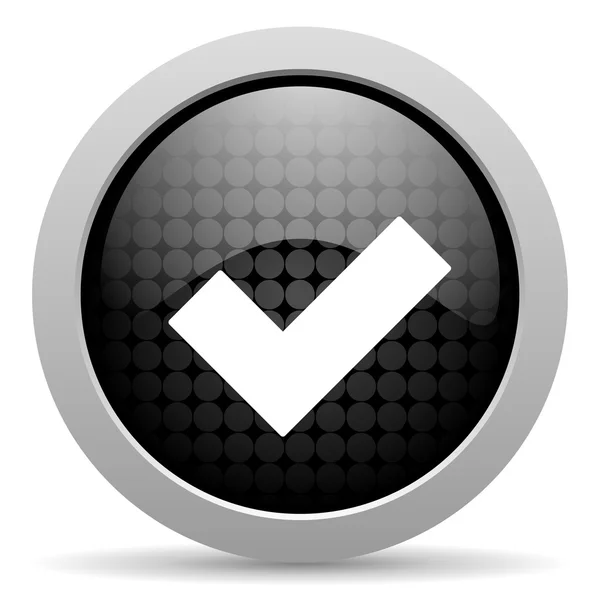 Accept black circle web glossy icon — Stock Photo, Image