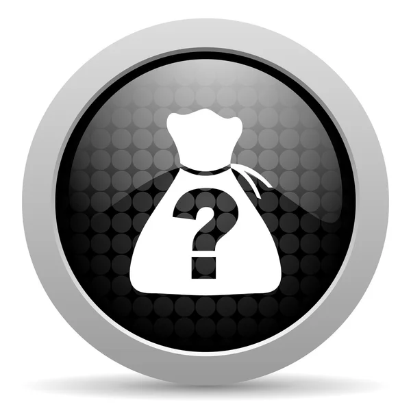 Riddle black circle web glossy icon — Stock Photo, Image