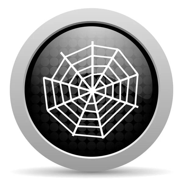 Aranha web círculo preto web ícone brilhante — Fotografia de Stock