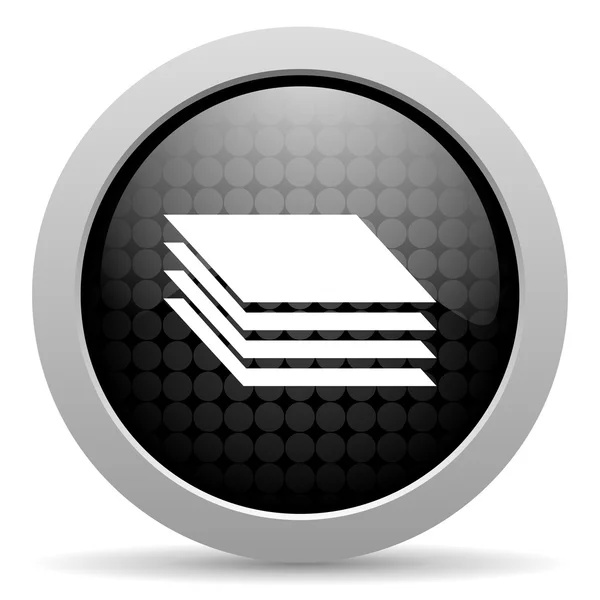 Layers black circle web glossy icon — Stock Photo, Image