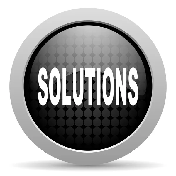 Solutions black circle web glossy icon — Stock Photo, Image