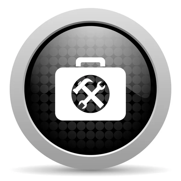 Toolkit black circle web glossy icon — стоковое фото