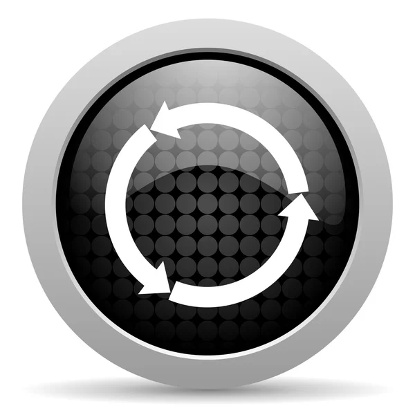 Refresh black circle web glossy icon — стоковое фото