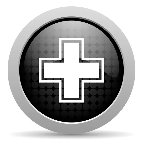 Farmacia cerchio nero web icona lucida — Foto Stock