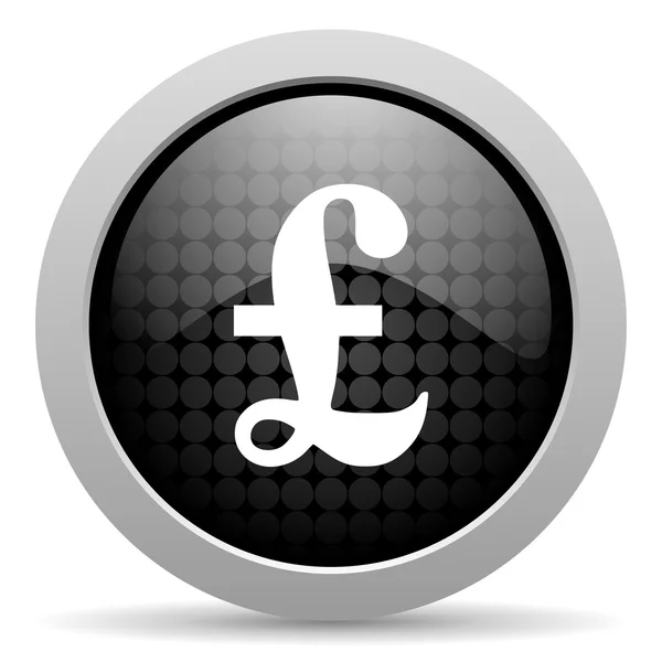 Pound black circle web glossy icon — Stock Photo, Image