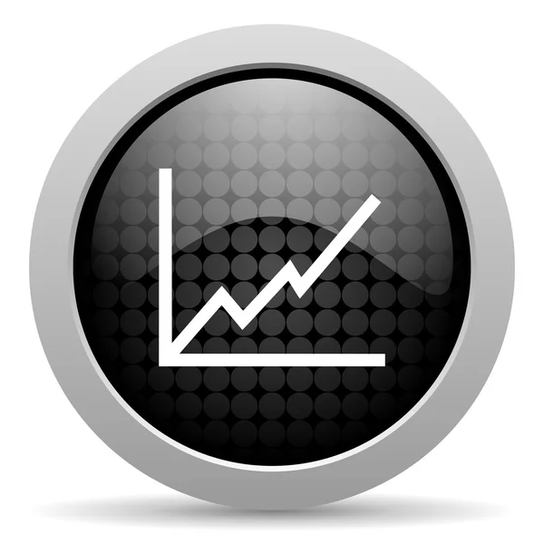 Chart black circle web glossy icon — Stock Photo, Image