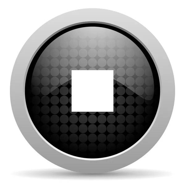 Stop black circle web glossy icon — Stock Photo, Image