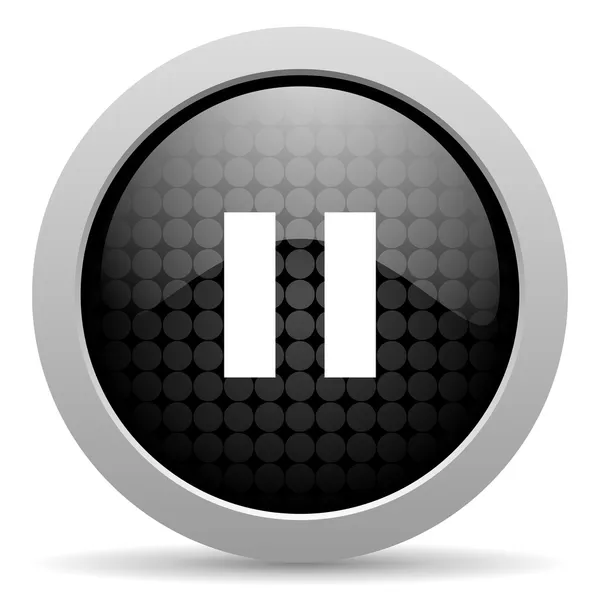 Pausa svart cirkel web blanka ikonen — Stockfoto