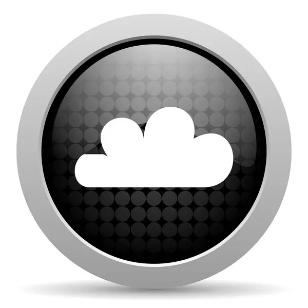 Lesklý ikona webové černý kruh – předpověď počasí — Stock fotografie