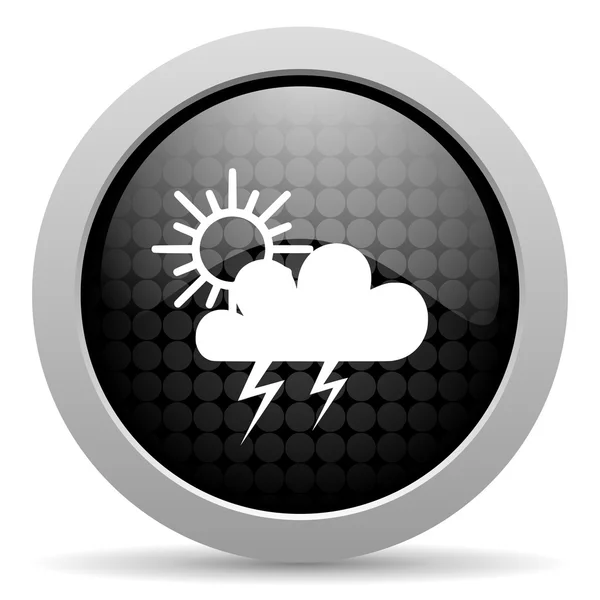 Weather forecast black circle web glossy icon — Stock Photo, Image