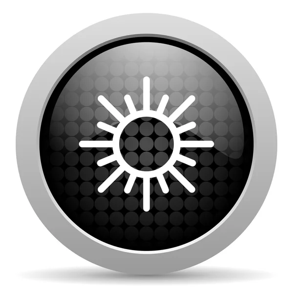 Sun black circle web glossy icon — Stock Photo, Image