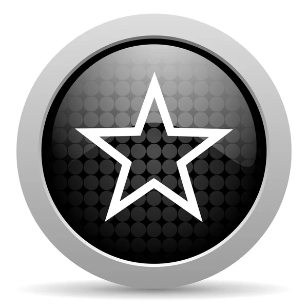 Star black circle web glossy icon — Stock Photo, Image