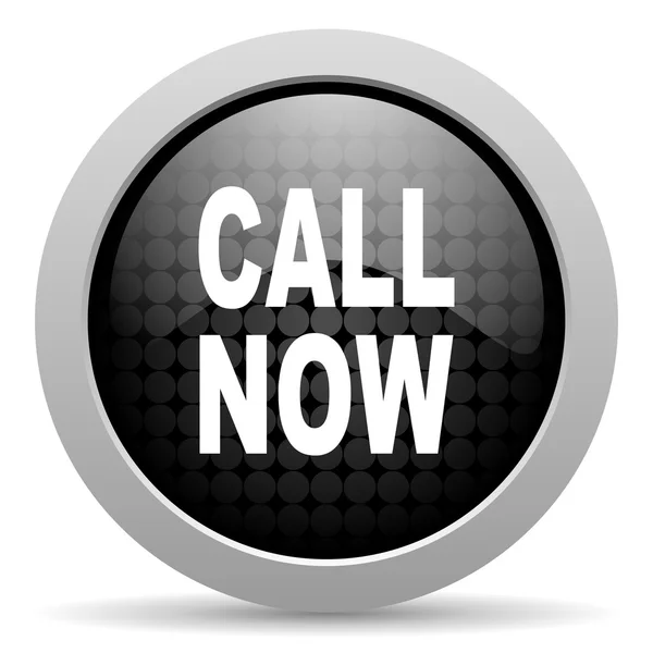 Call now black circle web glossy icon — Stock Photo, Image