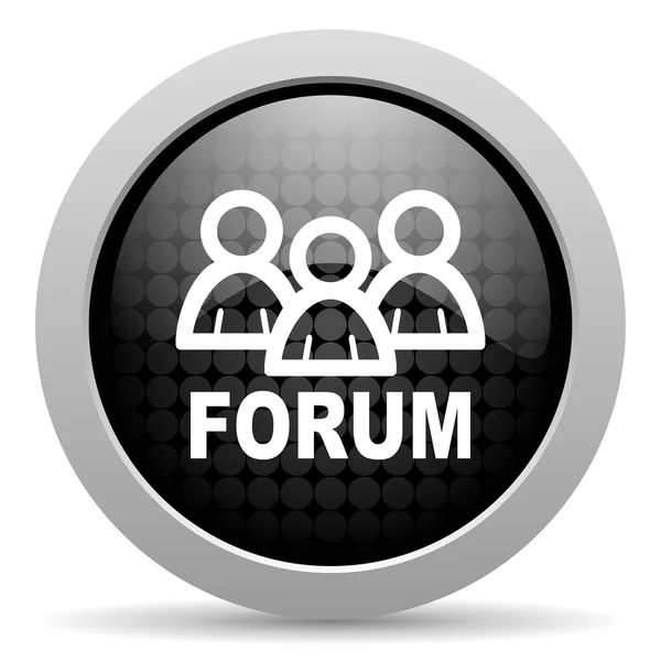 Forum zwarte cirkel web glanzende pictogram — Stockfoto