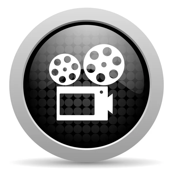 Cinema black circle web glossy icon — Stock Photo, Image