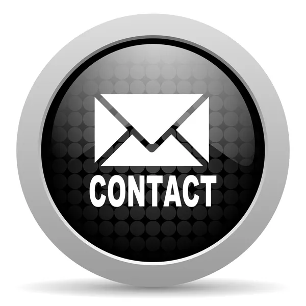 Contact black circle web glossy icon — Stock Photo, Image