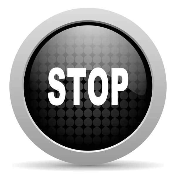 Stop black circle web glossy icon — Φωτογραφία Αρχείου