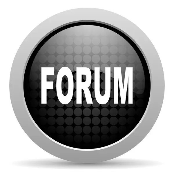 Forum black circle web glossy icon — Stock Photo, Image