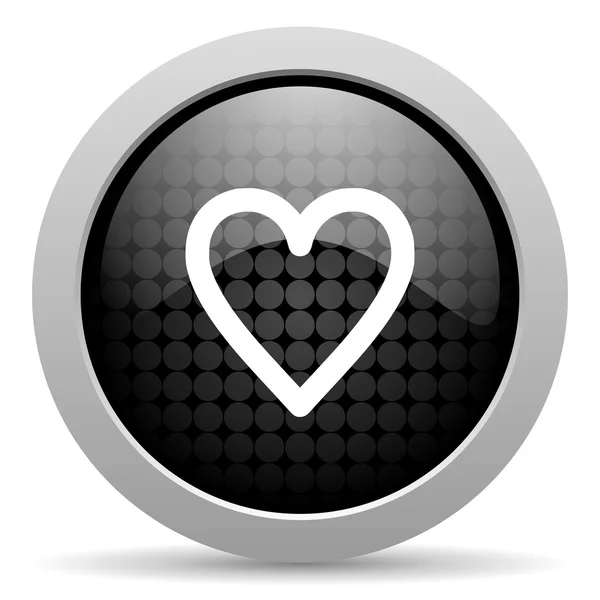 Heart black circle web glossy icon — Stock Photo, Image