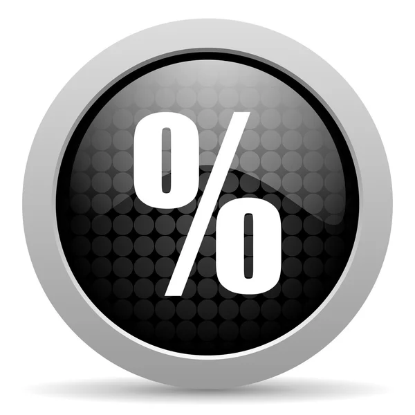 Percent black circle web glossy icon — Stock Photo, Image