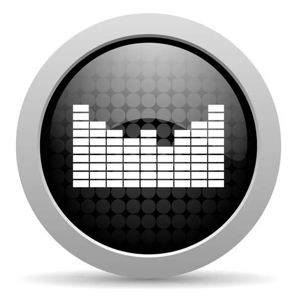Ses siyah daire web parlak simgesi — Stok fotoğraf