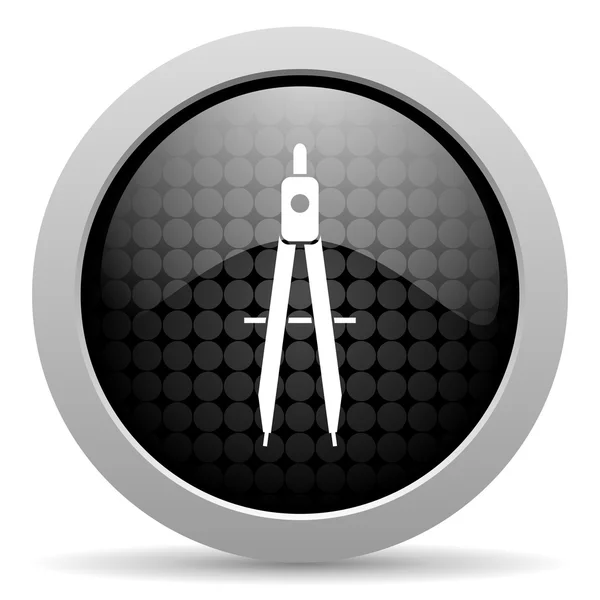 Czarny okrąg e learningu WWW błyszczący ikona — Zdjęcie stockowe
