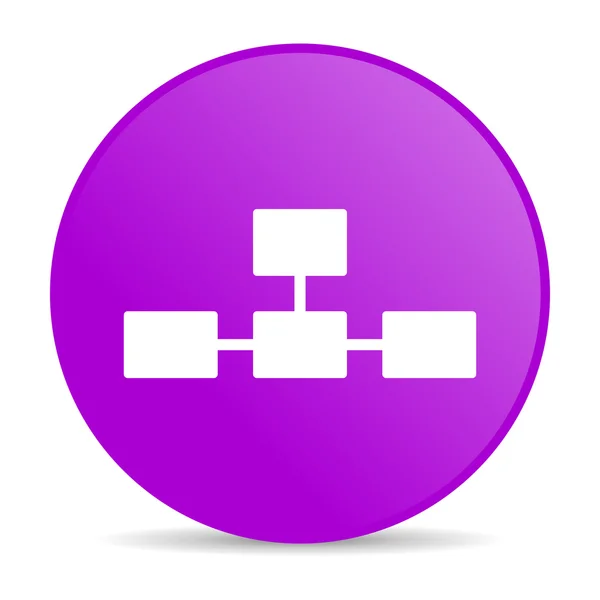 Glanzende pictogram van het web van database-violet cirkel — Stockfoto