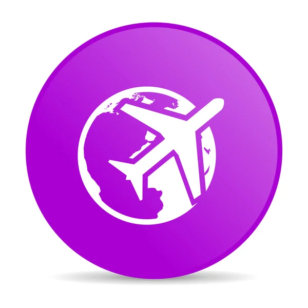 Reizen violet cirkel web glanzende pictogram — Stockfoto
