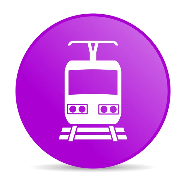 Поїзд фіолетове коло веб глянсова іконка — стокове фото