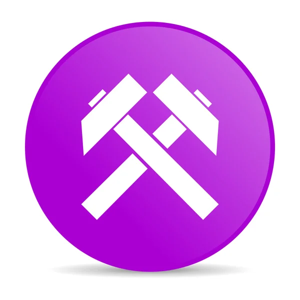 Minería violeta círculo web brillante icono — Foto de Stock