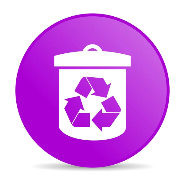 Recycler violet cercle web icône brillante — Photo