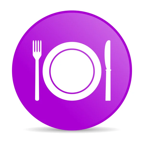 Ikon glossy web lingkaran ungu makanan — Stok Foto