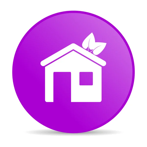 Inicio círculo violeta web icono brillante — Foto de Stock