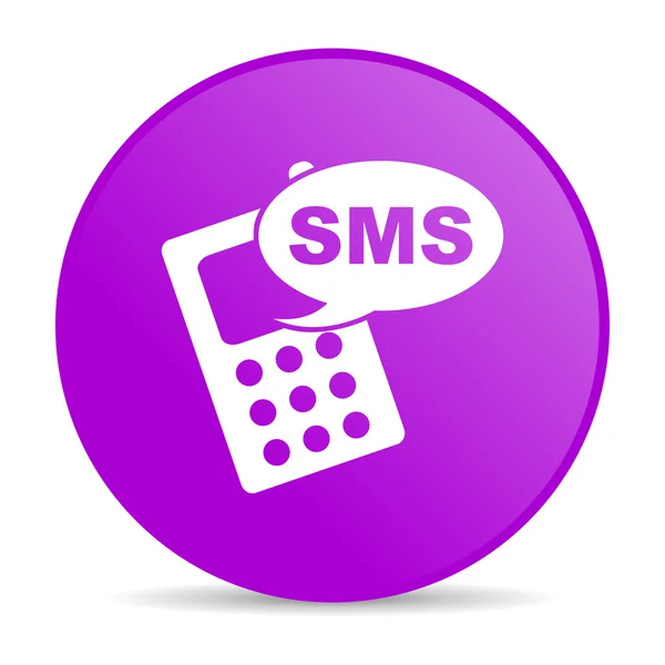 Sms violet circle web glossy icon — Stock Photo, Image