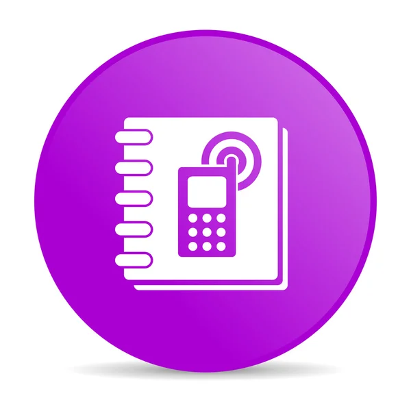 Telefonbuch violett Kreis Web Hochglanz-Symbol — Stockfoto