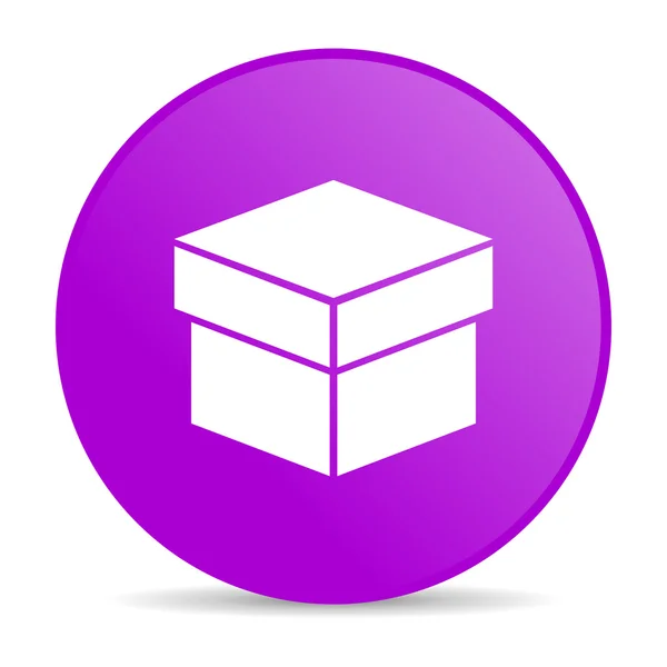 Lesklý ikona webové box fialový kroužek — Stock fotografie