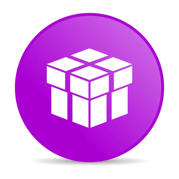 Lesklý ikona webové box fialový kroužek — Stock fotografie