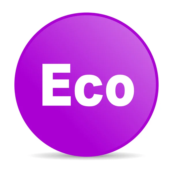 Eco violeta círculo web ícone brilhante — Fotografia de Stock