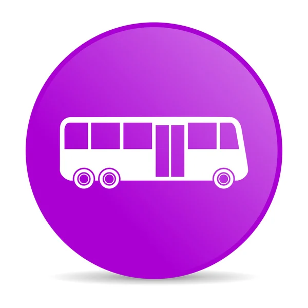 Bus violeta círculo web brillante icono — Foto de Stock