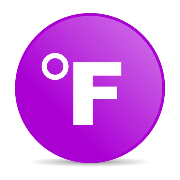 Fahrenheit fioletowy koło WWW błyszczący ikona — Zdjęcie stockowe