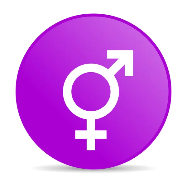 Sexo violeta círculo web brilhante ícone — Fotografia de Stock