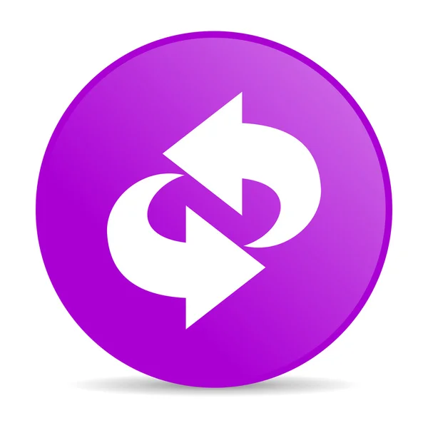Girar círculo violeta web ícone brilhante — Fotografia de Stock