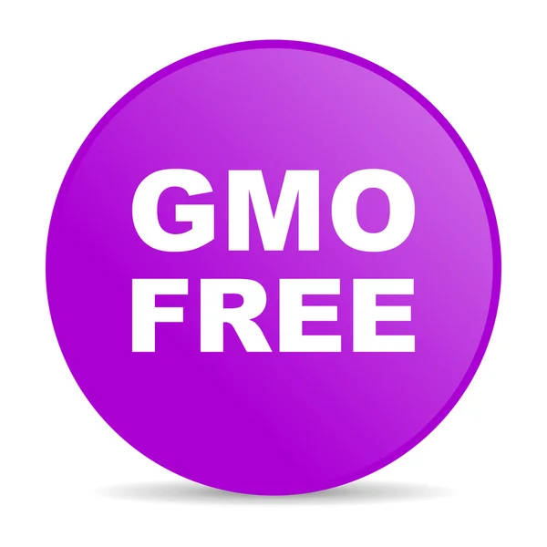 Gmo free violet circle web icono brillante —  Fotos de Stock