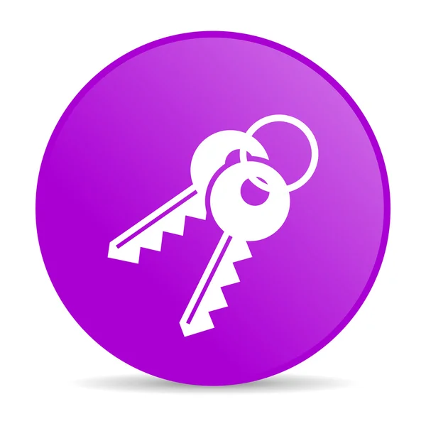 Keys violet circle web glossy icon — Stock Photo, Image