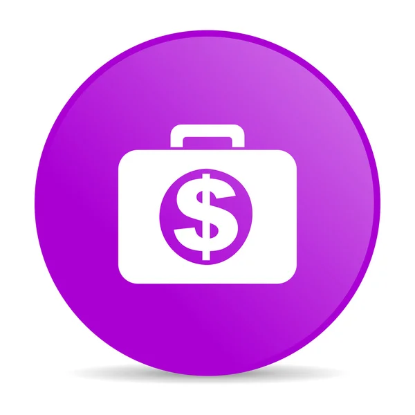 Financiële violet cirkel web glanzende pictogram — Stockfoto