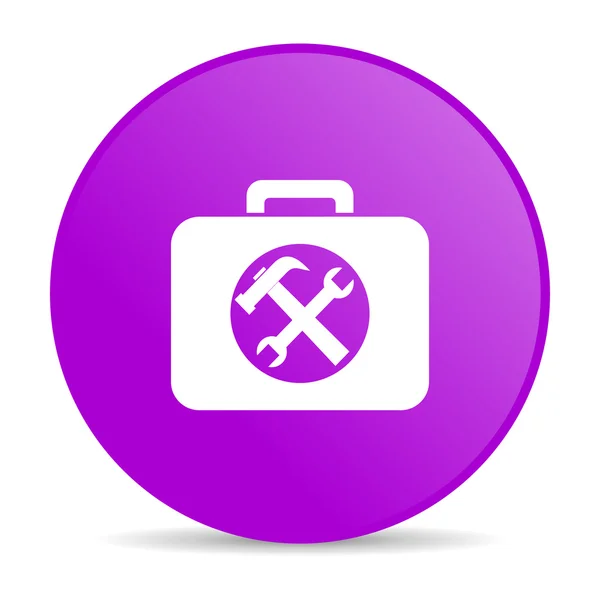 Kit de herramientas círculo violeta web icono brillante —  Fotos de Stock