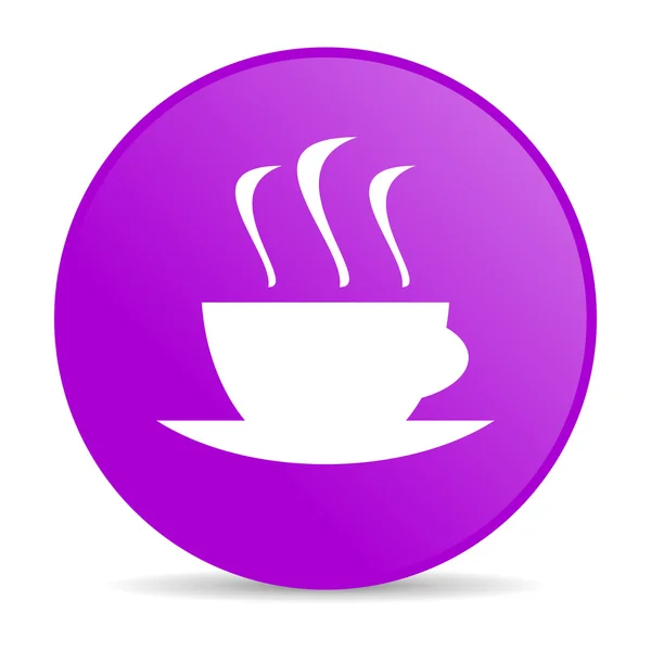 Kaffe violett cirkel web blanka ikonen — Stockfoto