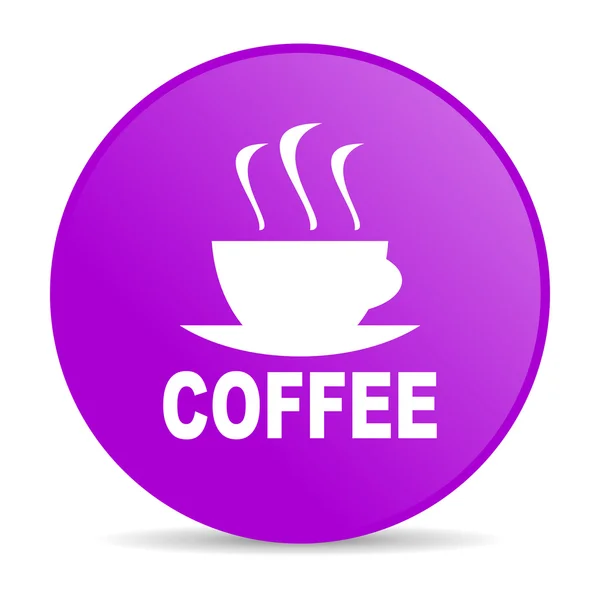 Kawy fioletowy koło WWW błyszczący ikona — Zdjęcie stockowe